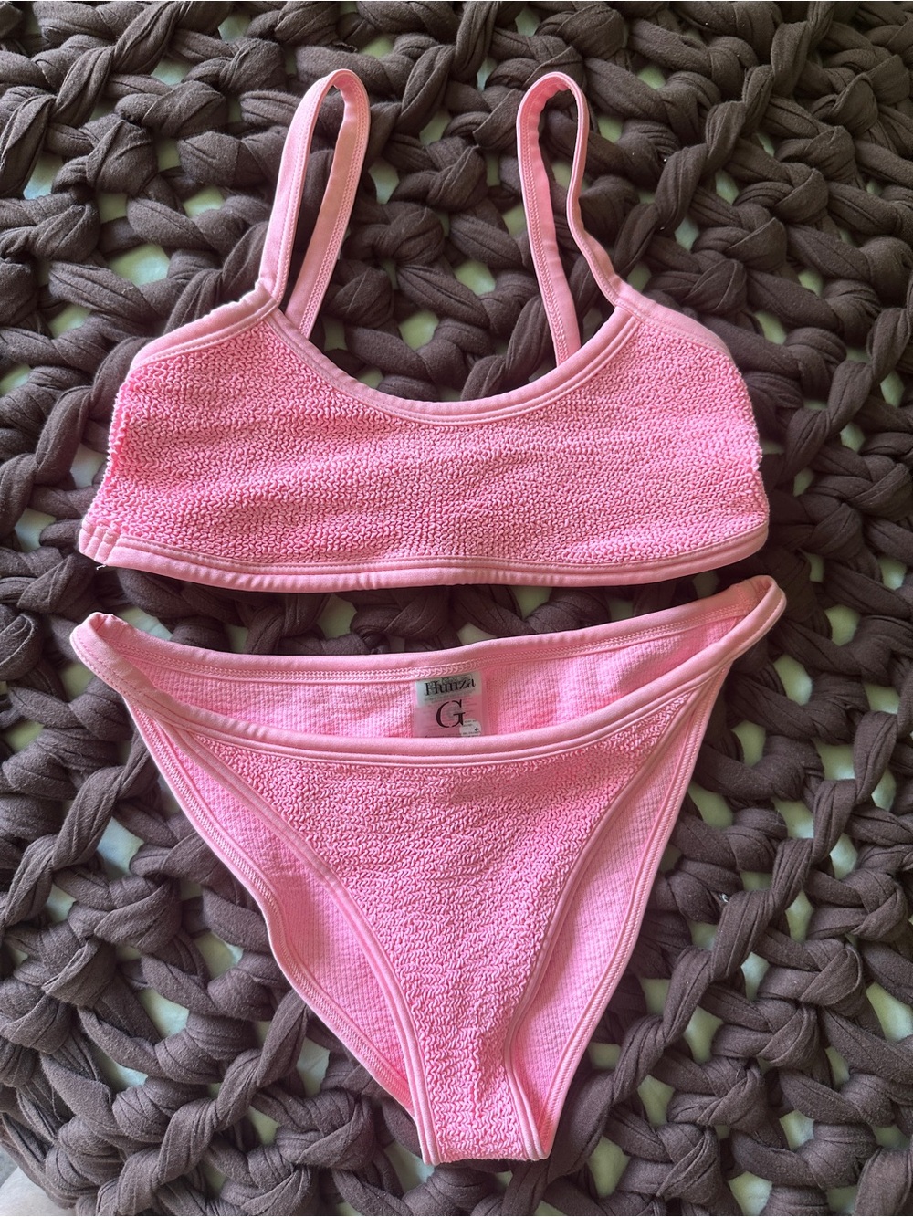 Hunza G Bubblegum Pink Tyler Two-Piece Bikini Set